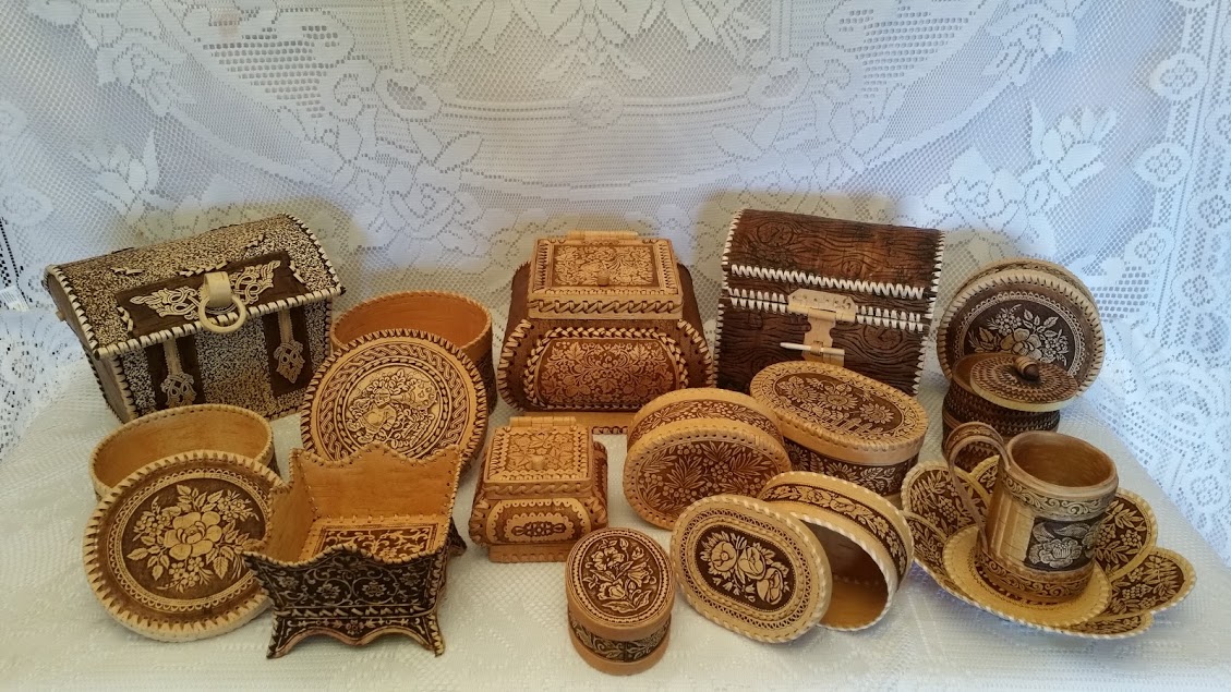 Items made of Russia birch bark - Beresta